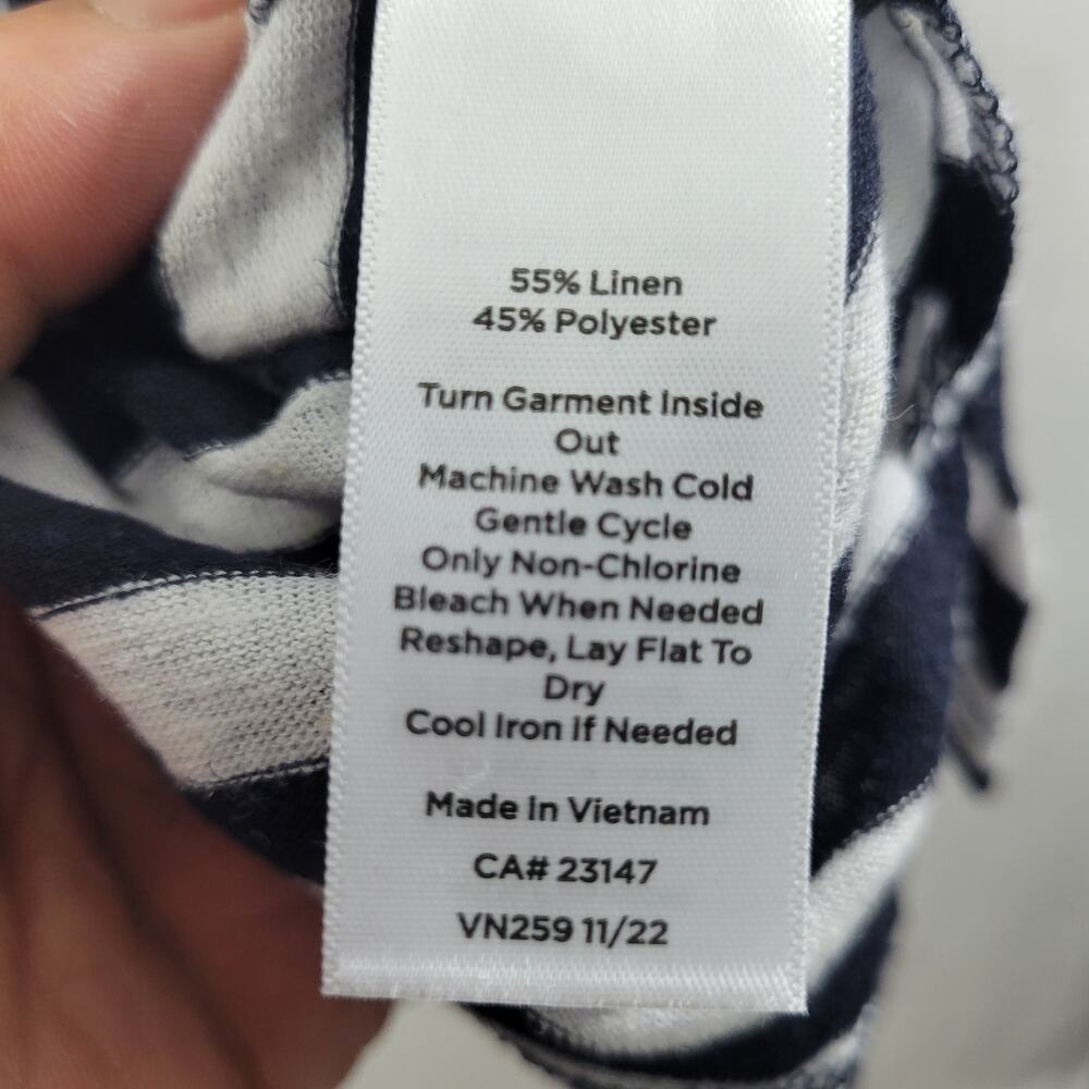 Talbots Women's Blue Striped Linen Blend Tank Top Size 1X NWT 52025-1132 - Picture 4 of 6